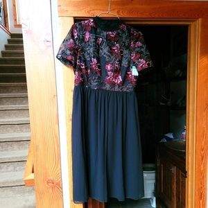 Chi Chi London black dress with embroidery